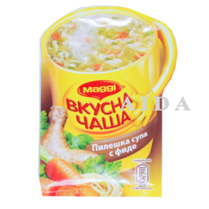 Maggi Chicken Soup with Mini Spaghetti